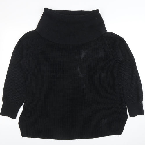 Michael Kors Women's Black Cowl Neck Chunky Knit Pullover Jumper XL