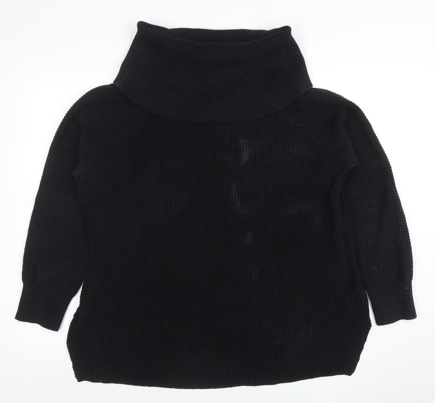 Michael Kors Women's Black Cowl Neck Chunky Knit Pullover Jumper XL