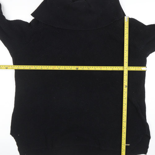 Michael Kors Women's Black Cowl Neck Chunky Knit Pullover Jumper XL