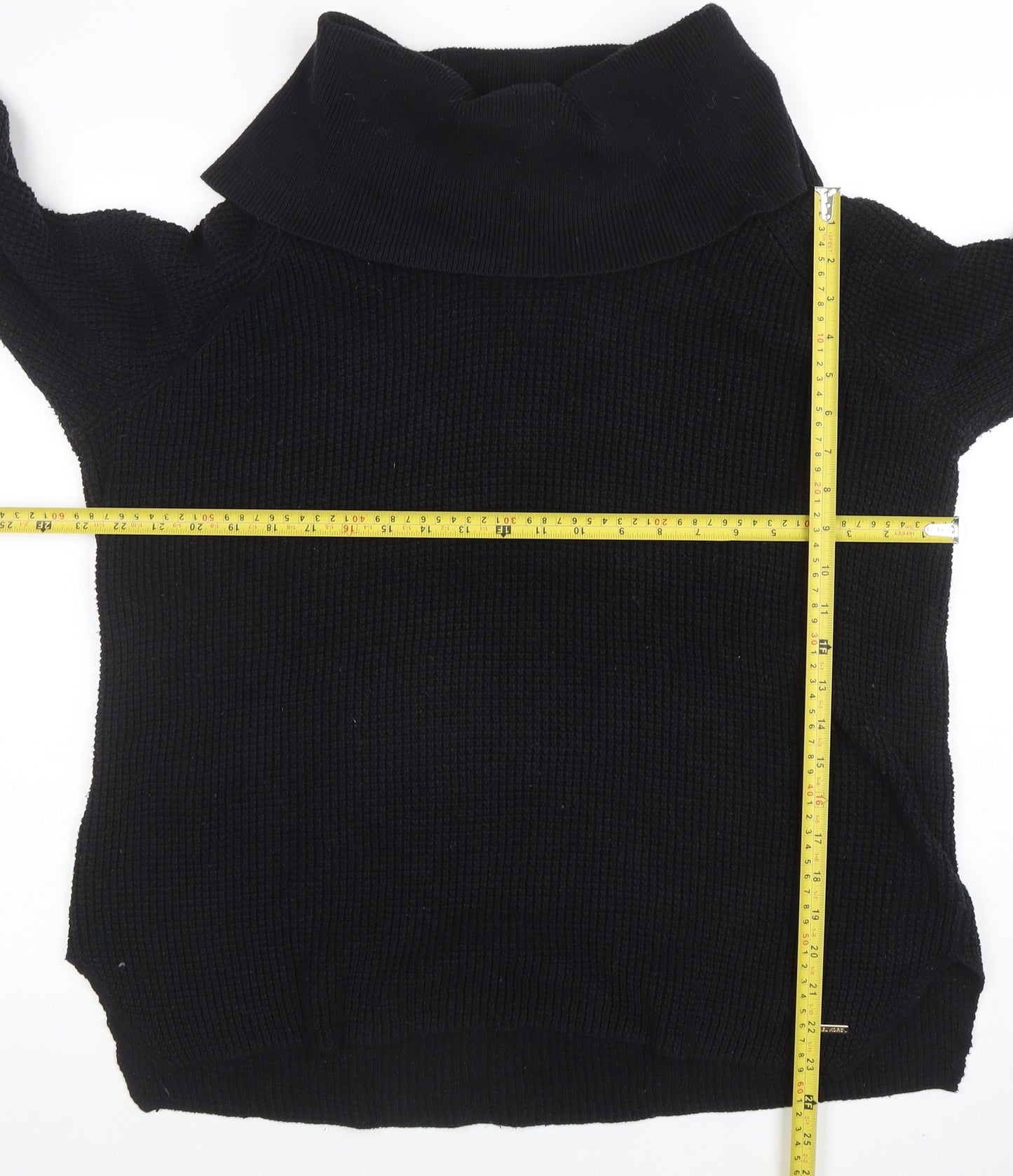 Michael Kors Women's Black Cowl Neck Chunky Knit Pullover Jumper XL