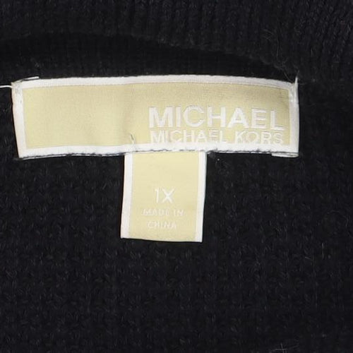Michael Kors Women's Black Cowl Neck Chunky Knit Pullover Jumper XL