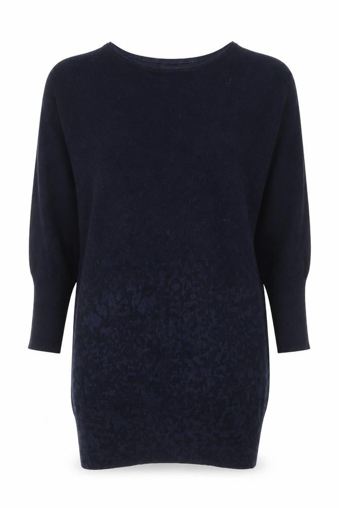 Front view of Mint Velvet Women's Blue, size 8, Relaxed Knit jumper