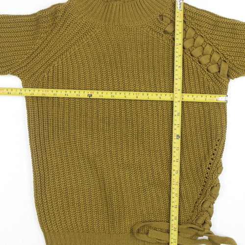 Vero Moda Women’s Green Chunky Knit High Neck Pullover Jumper M