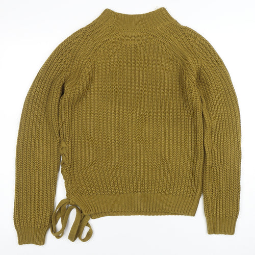 Vero Moda Women’s Green Chunky Knit High Neck Pullover Jumper M
