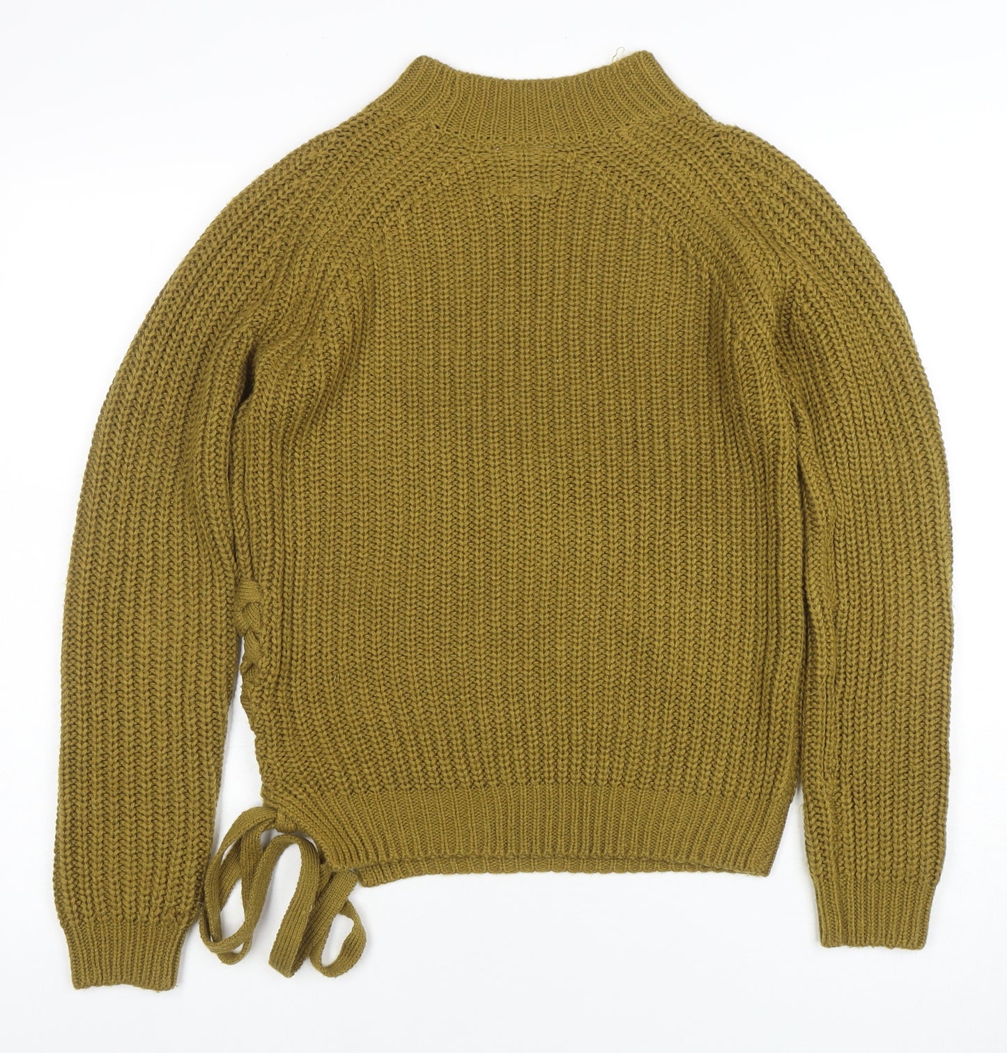 Vero Moda Women’s Green Chunky Knit High Neck Pullover Jumper M