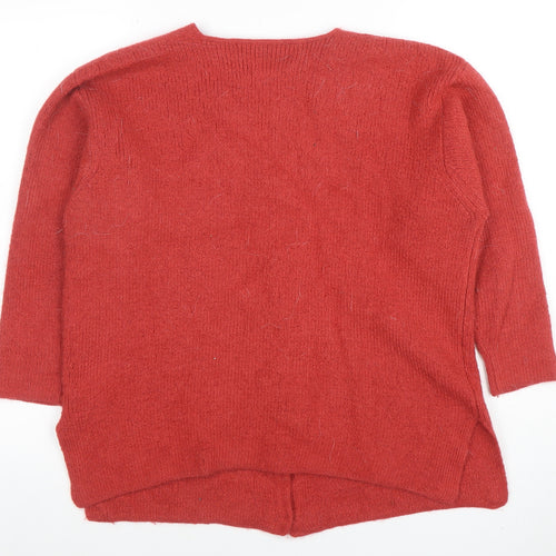 Spirit of the Andes Womens Red Alpaca Cardigan Size S V-Neck Button Up