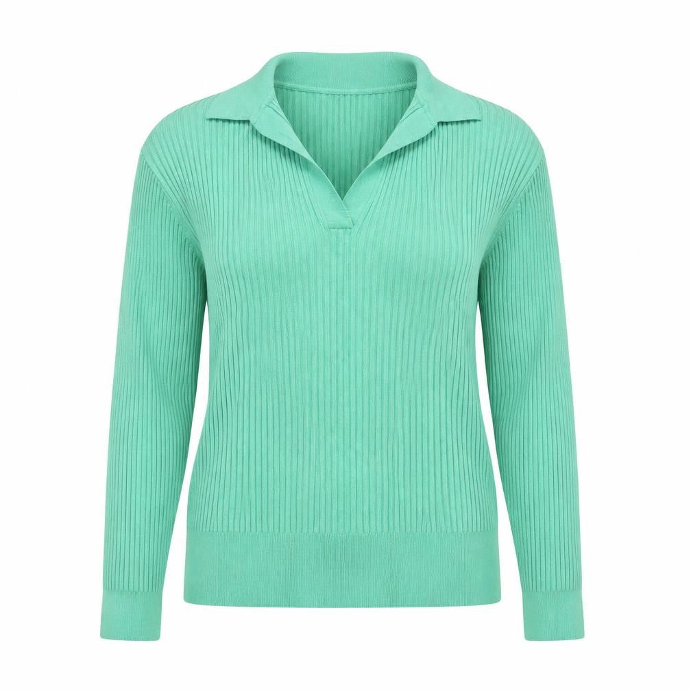 Marks and Spencer Women’s Green Collared Knit Long Sleeve Top Size 16