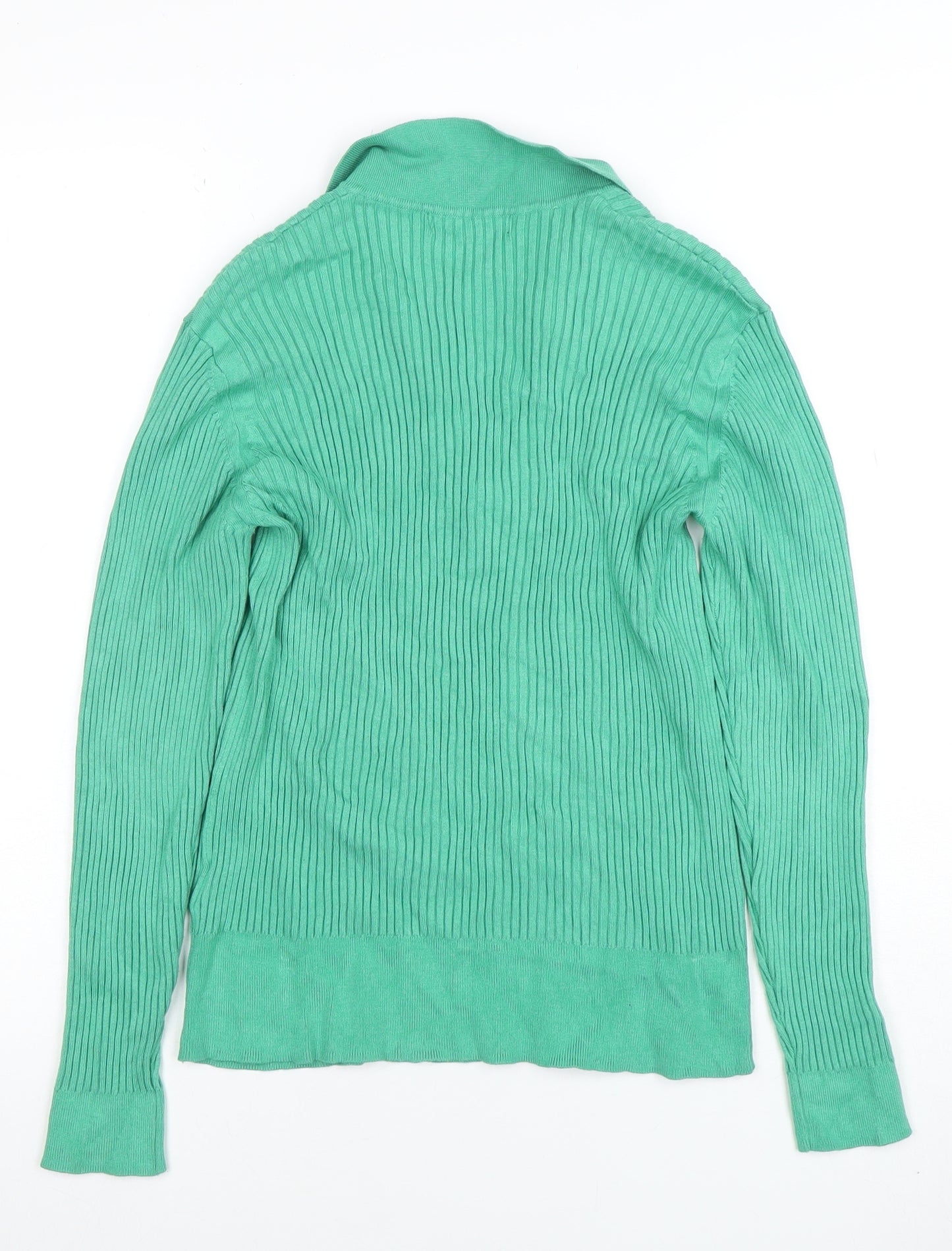 Marks and Spencer Women’s Green Collared Knit Long Sleeve Top Size 16