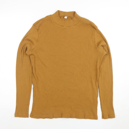Uniqlo Women’s Brown Ribbed Mock Neck Long Sleeve Top XL
