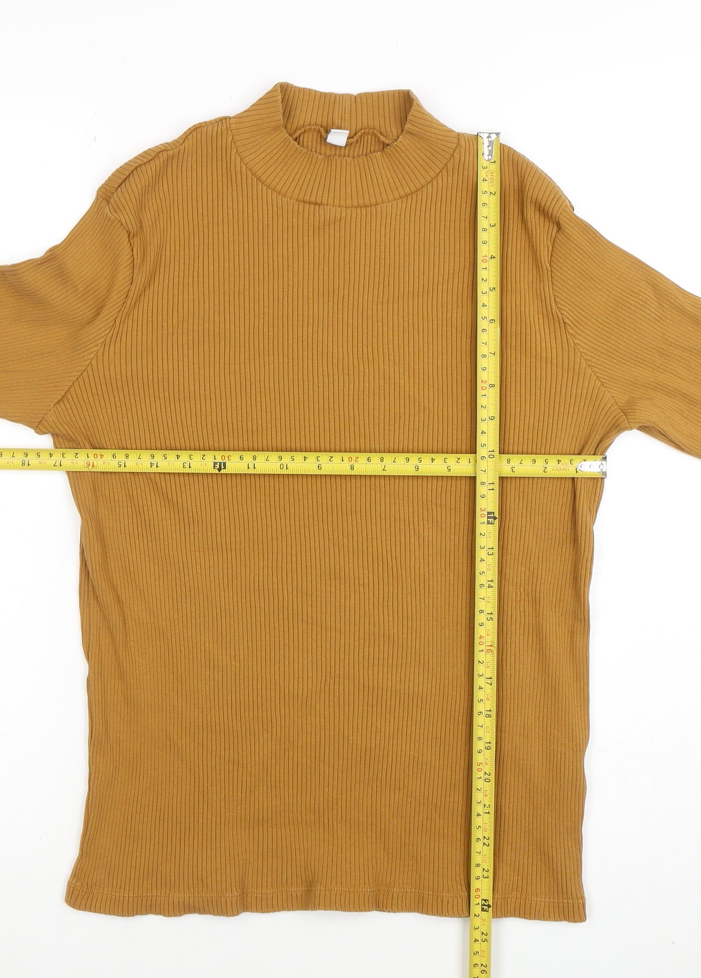 Uniqlo Women’s Brown Ribbed Mock Neck Long Sleeve Top XL