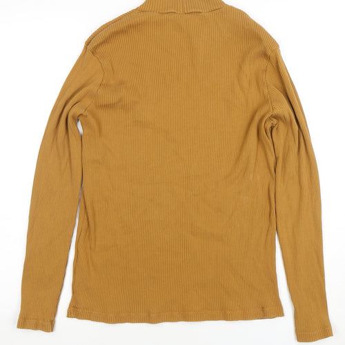 Uniqlo Women’s Brown Ribbed Mock Neck Long Sleeve Top XL