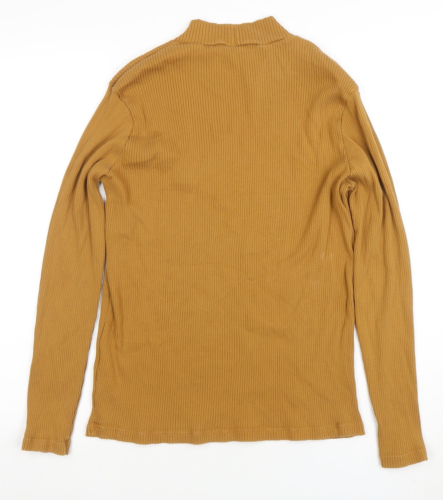 Uniqlo Women’s Brown Ribbed Mock Neck Long Sleeve Top XL