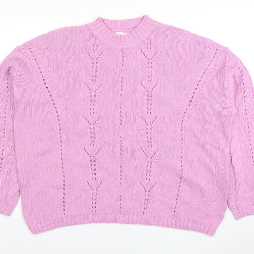 Per Una Women’s Pink Cotton Wool Knit Jumper L