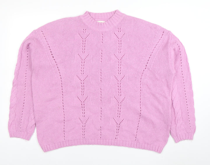 Per Una Women’s Pink Cotton Wool Knit Jumper L