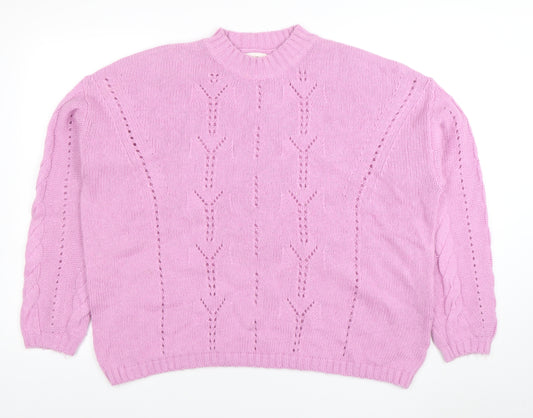 Per Una Women’s Pink Cotton Wool Knit Jumper L
