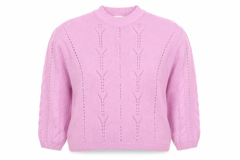 Front view of Per Una Women’s Pink Cotton Wool Knit Jumper L