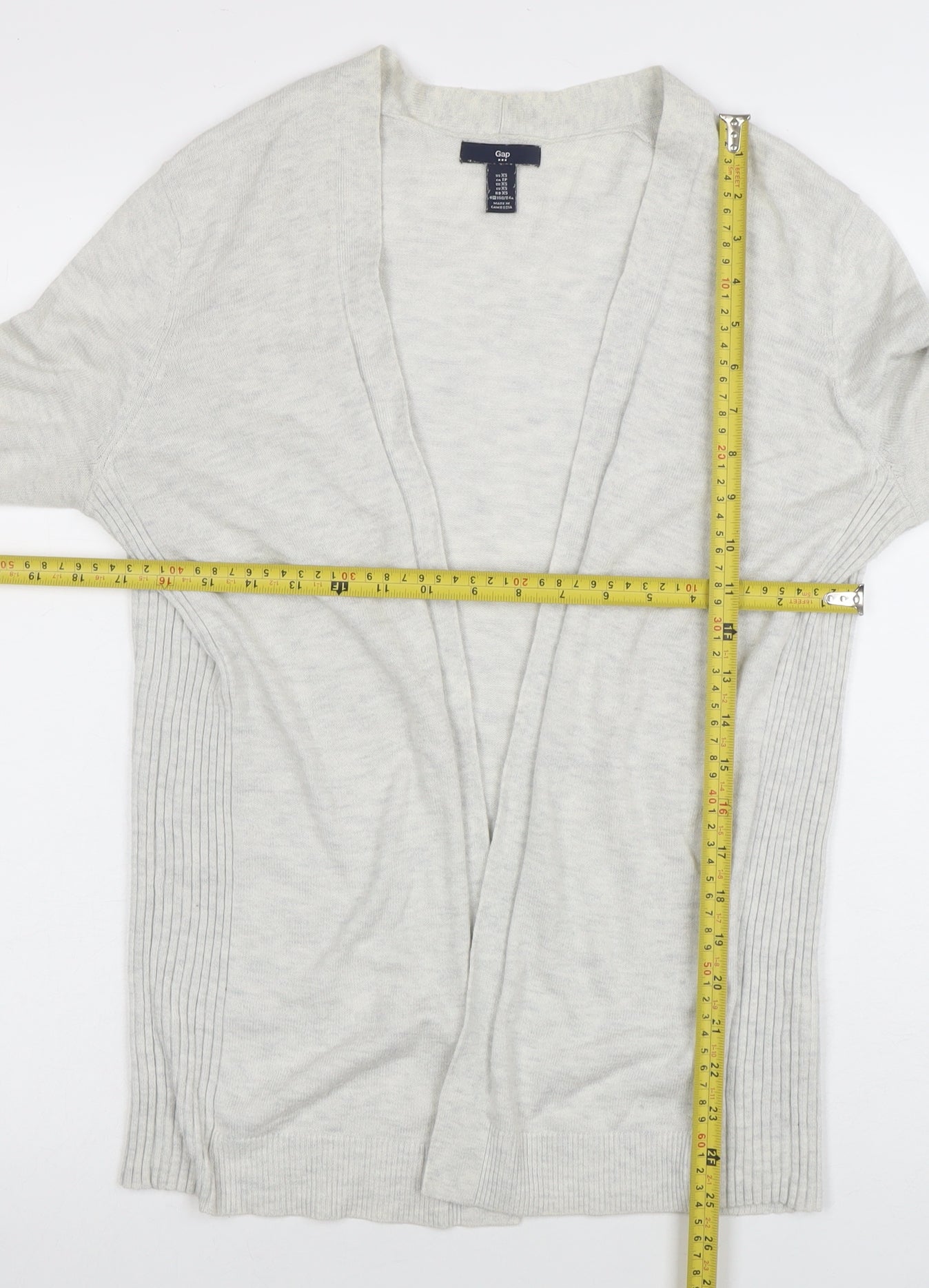 GAP Women's Grey Cotton Blend Open Front Cardigan XS