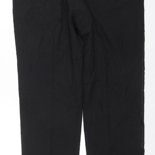Marks and Spencer Men's Black 38x31 Regular Fit Dress Trousers
