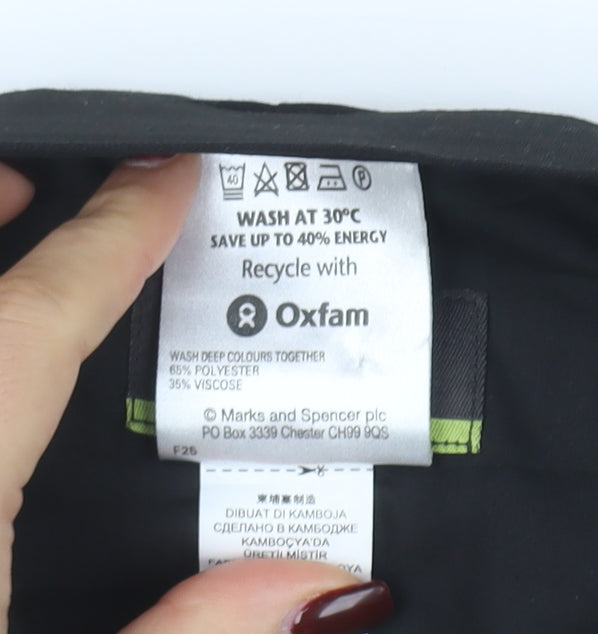 Marks and Spencer Men's Black 38x31 Regular Fit Dress Trousers