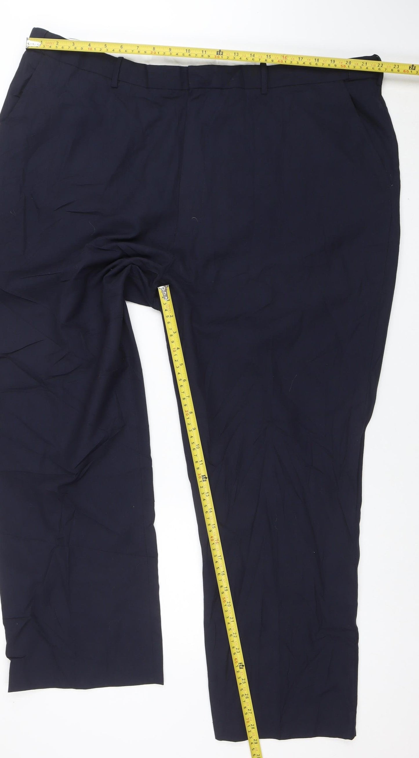 Chums Men's Blue 46W 29L Regular Fit Polyester Blend Trousers