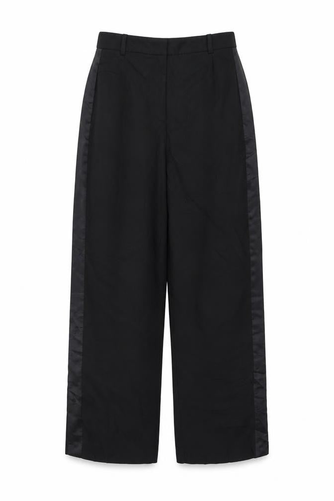 Zara Women's Black Mid Rise Straight Leg Trousers Size M