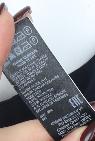 Marks and Spencer Women's Navy Blue Size 10 Stretch Work Trousers