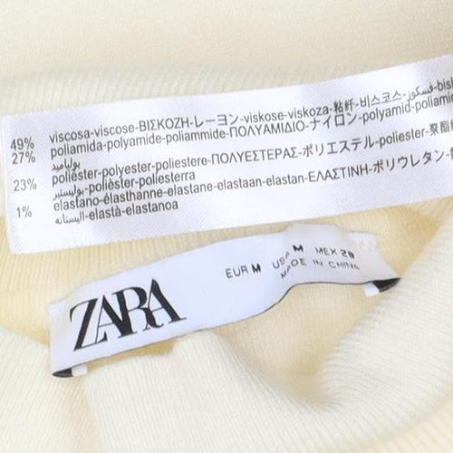 ZARA Women’s Ivory Roll Neck Long Sleeve Knit Skater Dress M