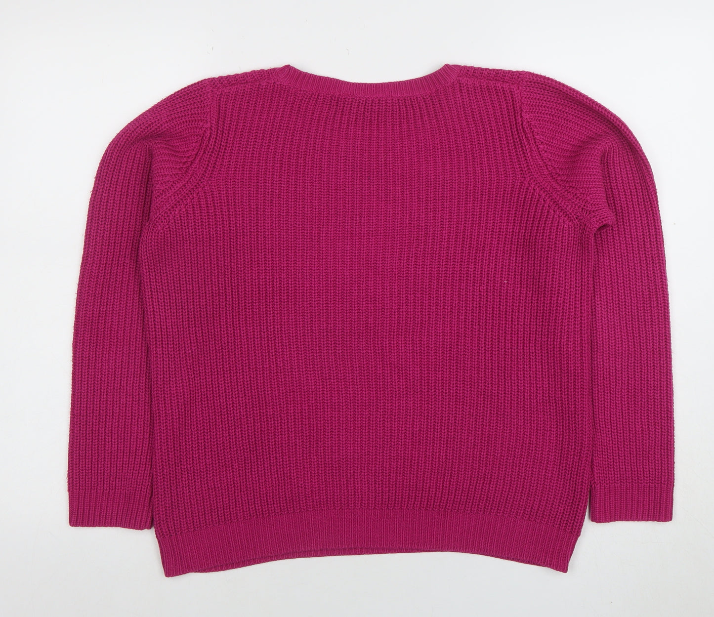 BHS Women’s Pink Chunky Knit Acrylic Cotton Jumper Size 14