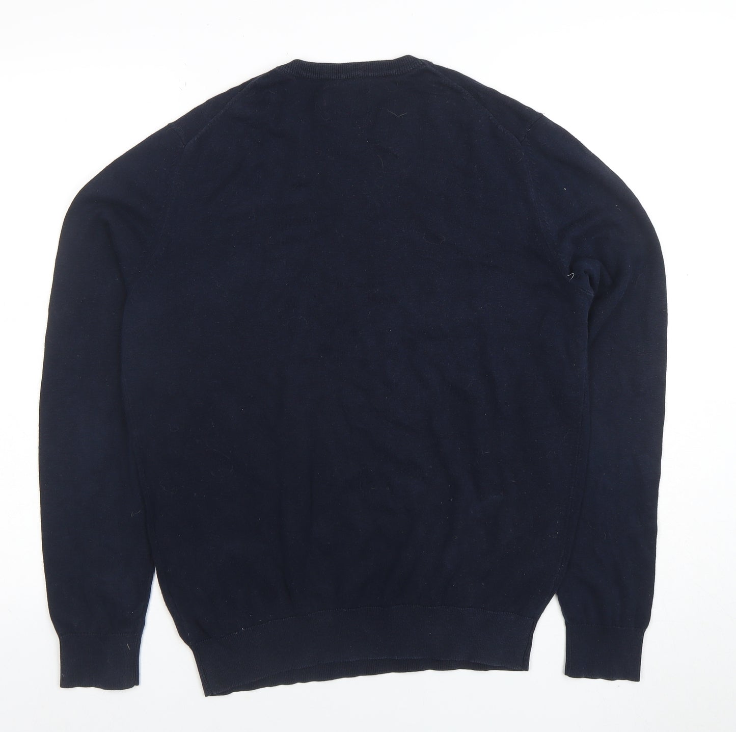 Farah Men's Blue Cotton Crew Neck Pullover Jumper M