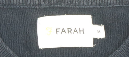 Farah Men's Blue Cotton Crew Neck Pullover Jumper M