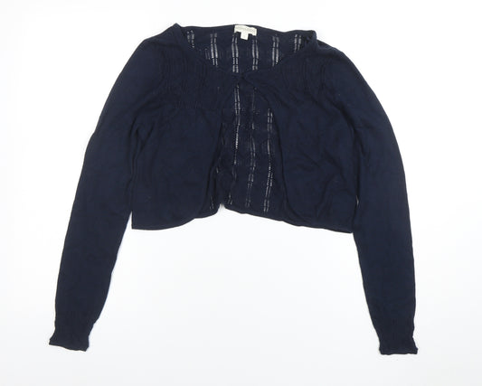 Monsoon Women’s Blue Open Knit Long Sleeve Cardigan Size S