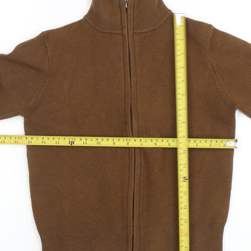 French Connection Women's Brown High Neck Full Zip Jumper Size S