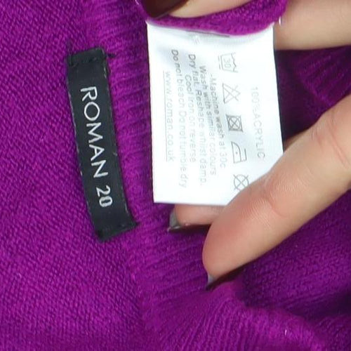 Roman Women’s Purple Acrylic Crew Neck Jumper Size 20