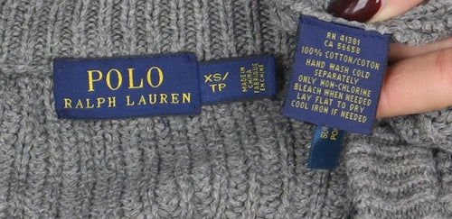 Ralph Lauren Women’s Grey Cable-Knit Jumper XS 100% Cotton