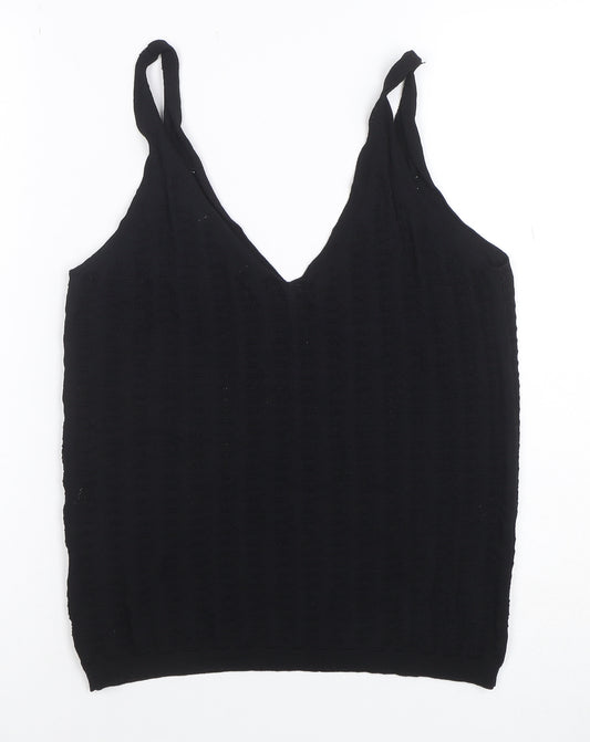 Oliver Bonas Women’s Black Knit V-Neck Camisole Tank Top Size 8