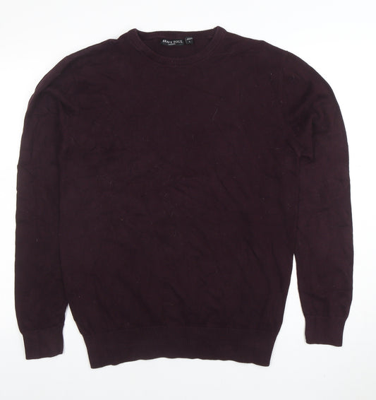 Brave Soul Men's Brown Cotton Crew Neck Jumper Size L