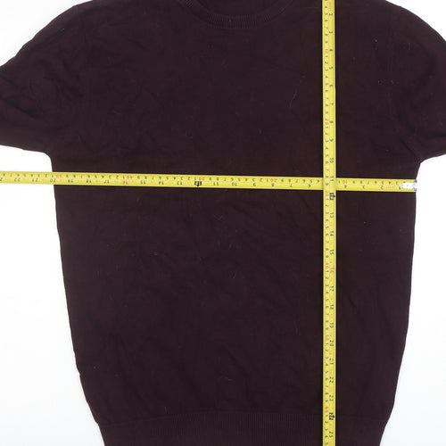 Brave Soul Men's Brown Cotton Crew Neck Jumper Size L