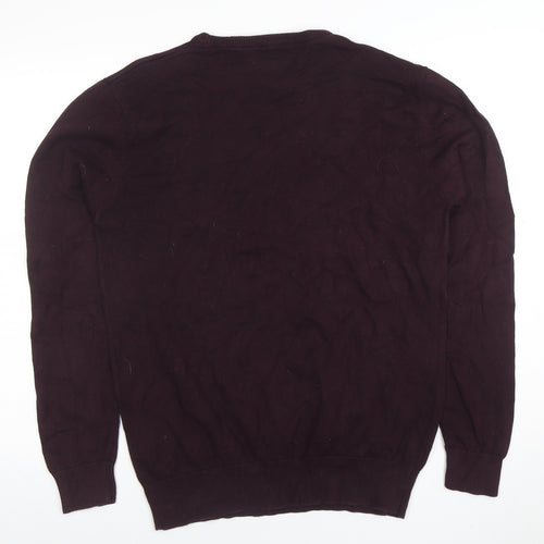 Brave Soul Men's Brown Cotton Crew Neck Jumper Size L