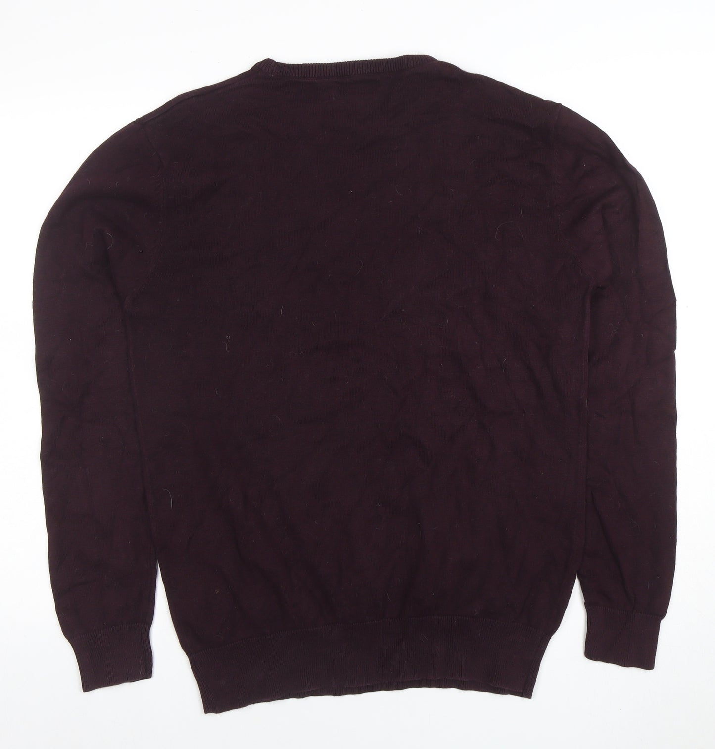 Brave Soul Men's Brown Cotton Crew Neck Jumper Size L