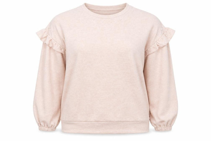 Wallis Womens Pink Beaded Crew Neck Long Sleeve Pullover Jumper Size L
