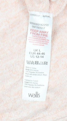 Wallis Womens Pink Beaded Crew Neck Long Sleeve Pullover Jumper Size L
