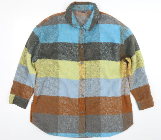 Primark Womens Multicoloured Check Jacket L Relaxed Fit Warm Winter Coat