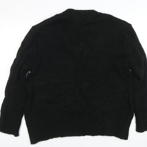 Dorothy Perkins Women’s Black V-Neck Cable Knit Jumper Size M