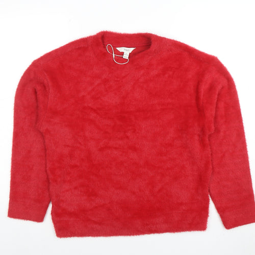 Marks and Spencer Women’s Red Fuzzy Knit Pullover Jumper XS
