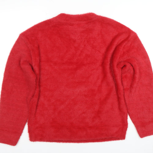 Marks and Spencer Women’s Red Fuzzy Knit Pullover Jumper XS