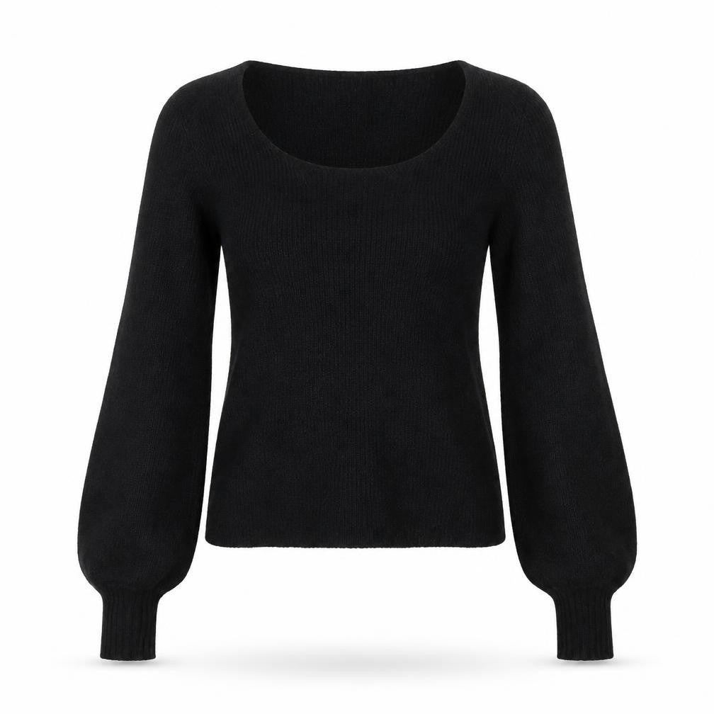 Aritzia Women Black Wool Blend Scoop Neck Long Sleeve Jumper Size S