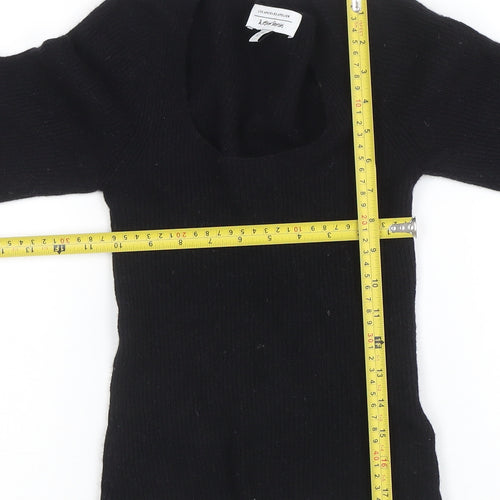 Aritzia Women Black Wool Blend Scoop Neck Long Sleeve Jumper Size S