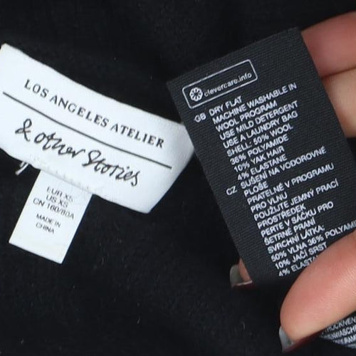 Aritzia Women Black Wool Blend Scoop Neck Long Sleeve Jumper Size S