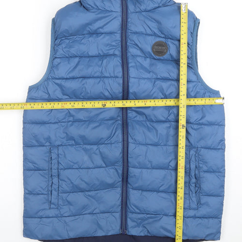 Next Boys Blue Hooded Puffer Waistcoat 16 Years Nylon Lightweight Vest