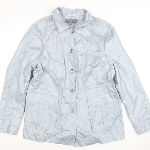 White Label Women's Grey Cotton Blend Mid-Length Casual Jacket Size 24